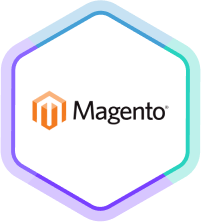 Logo von Magento in einem Sechseck, das einen Connector symbolisiert