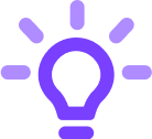 Icon for the innovative property, illustrated by a light bulb