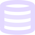 Icon für Datenbasis in Form von drei übereinanderliegenden Datenplatten