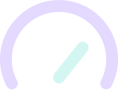 Real-time data synchronization icon in the shape of a speedometer