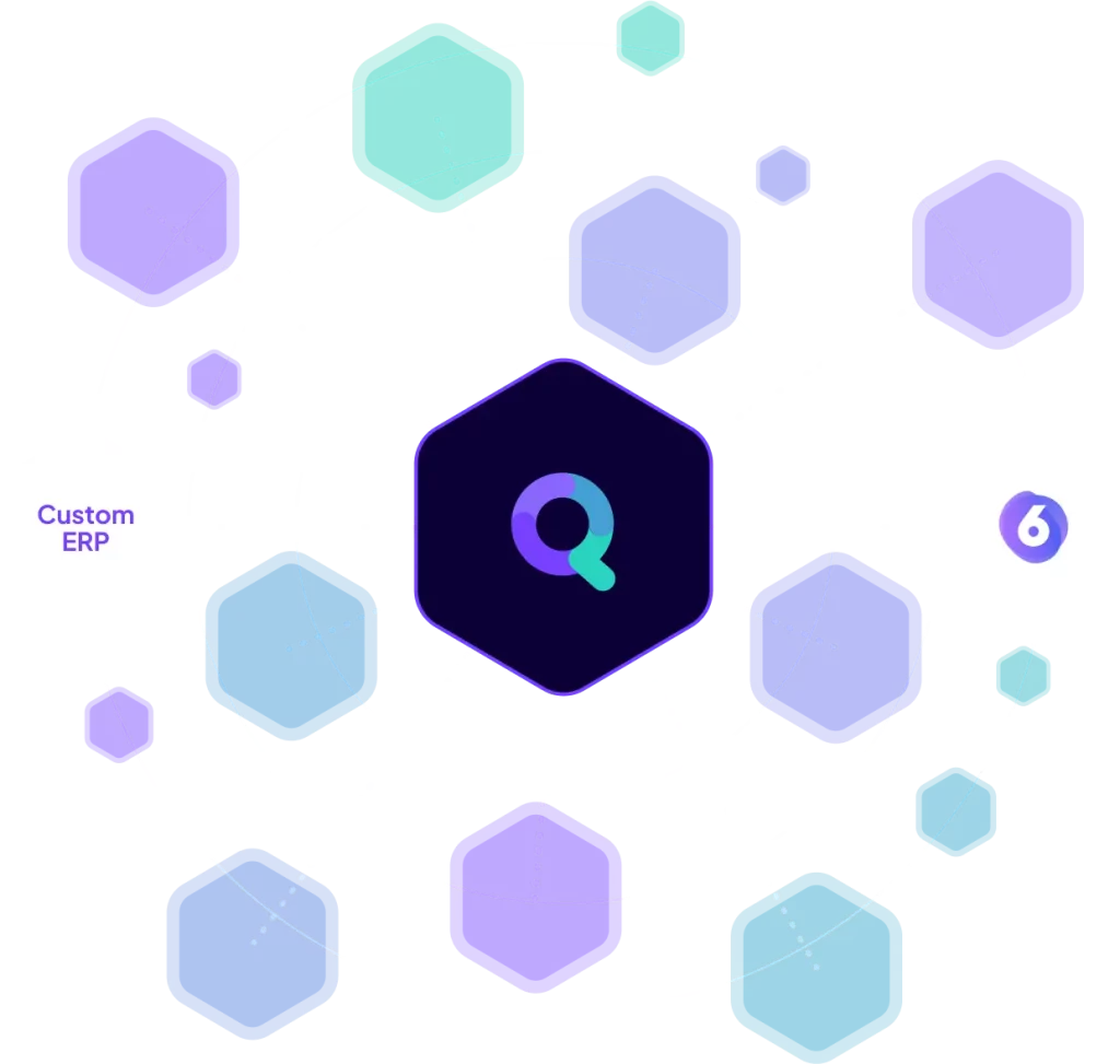 Connection between ERP system (left) and Shopware 6 platform (right) via synQup (in the middle)