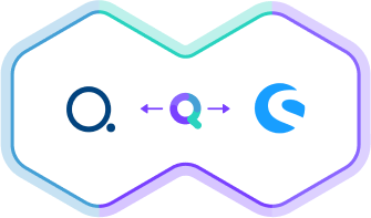 synQup's logo in the middle connects Quanos (left side) with Shopware 6 (right side)